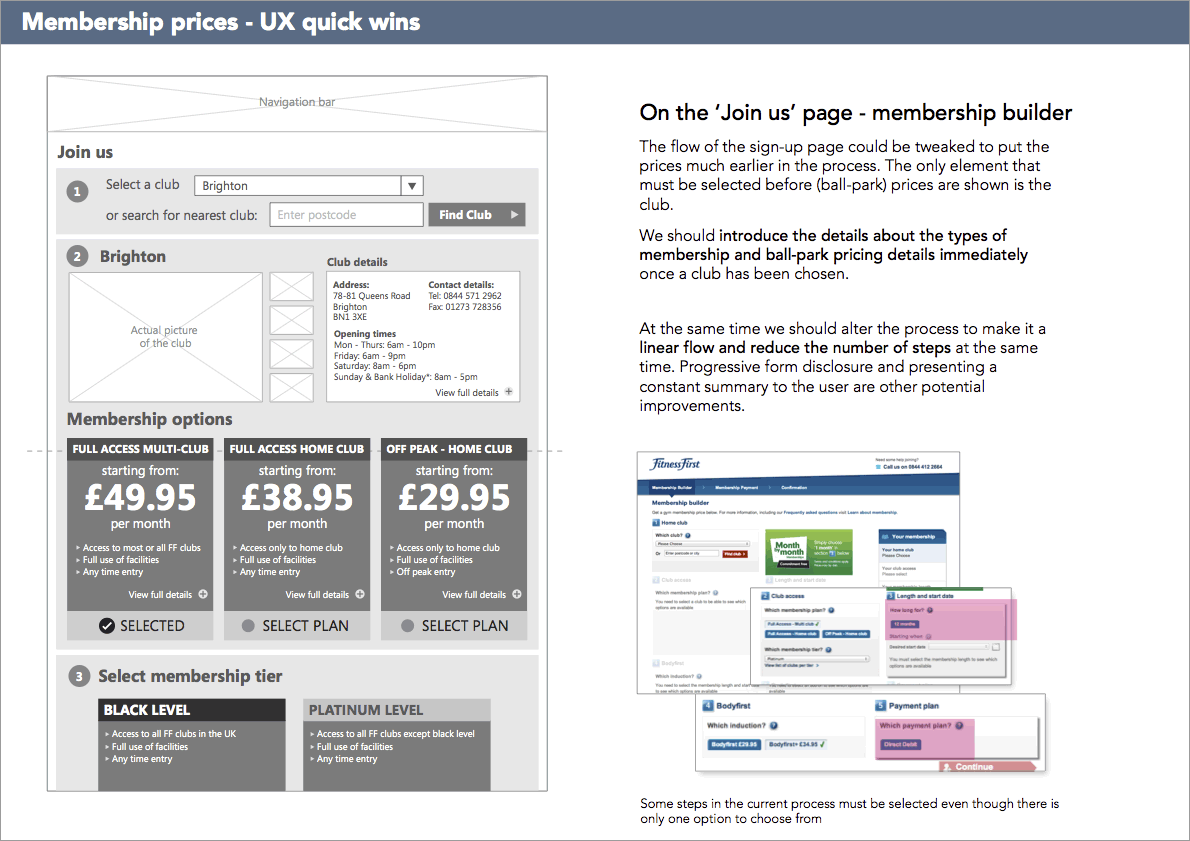 FF_UX_review_QuckWin Fitness First site - quick wins