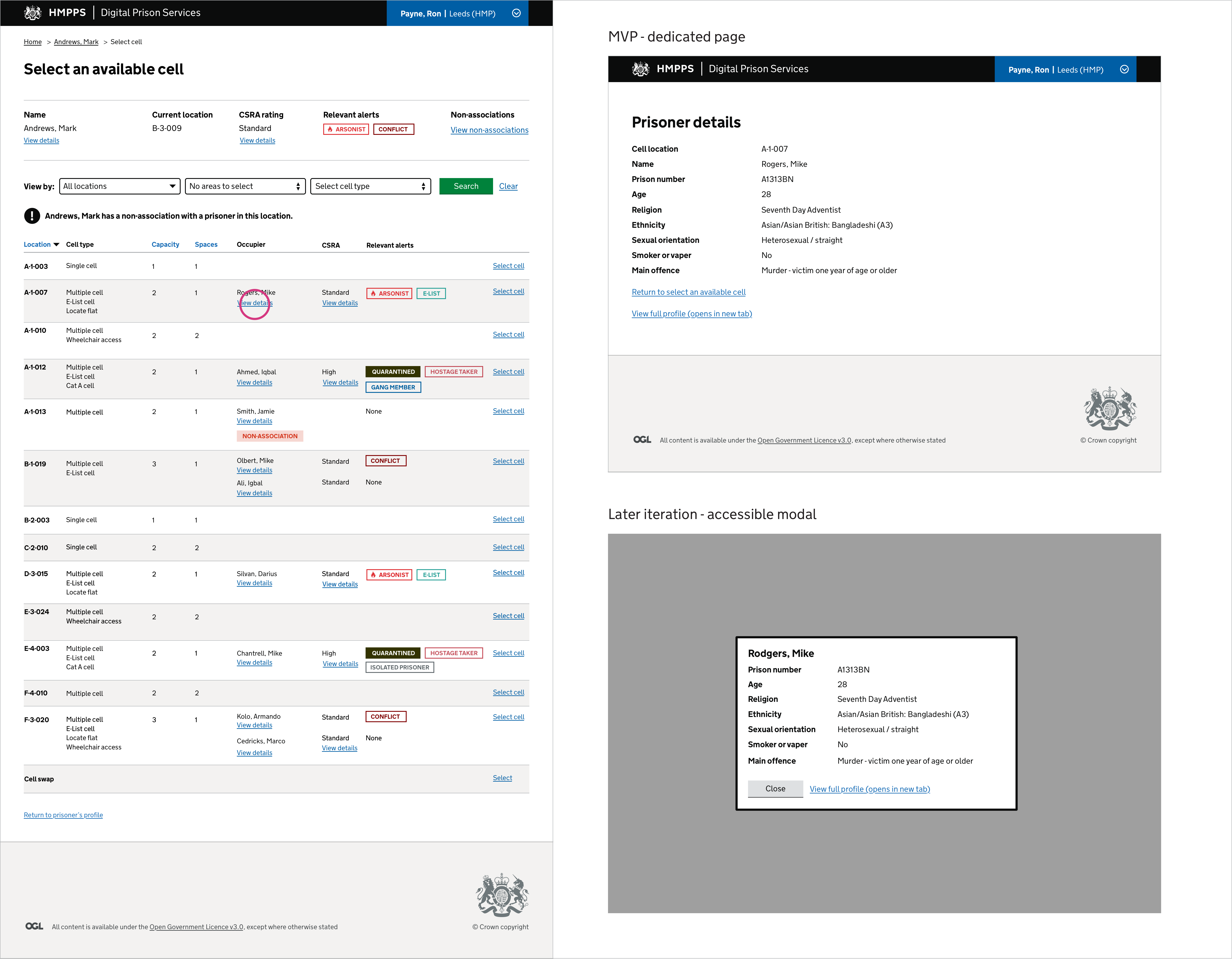 Select cell – details iteration Select cell details - iteration
